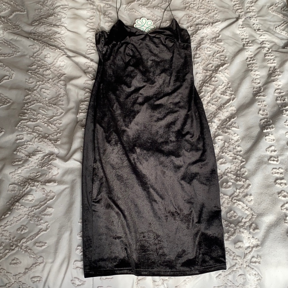Black velvet dress